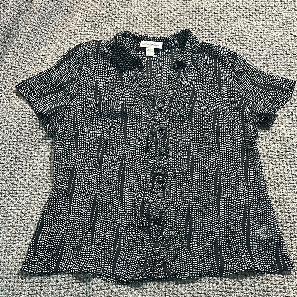 Coldwater Creek Sheer Black and White Women's Top